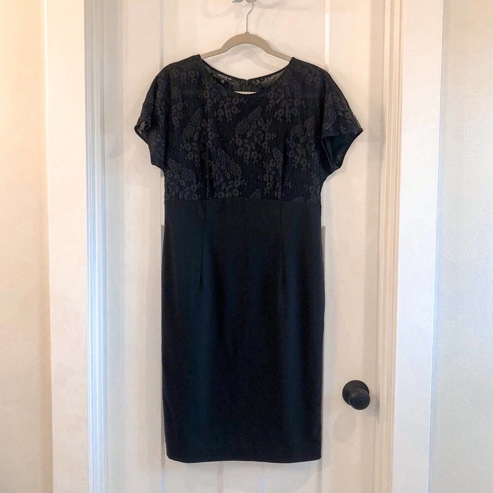 Lafayette 148 Black Lace Cocktail Dress Size 6